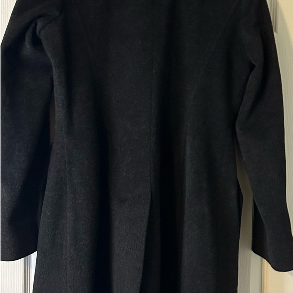 Anne Klein Classic Wool Cashmere Peacoat Dress Coat Black Overcoat Size 8 - Picture 4 of 11
